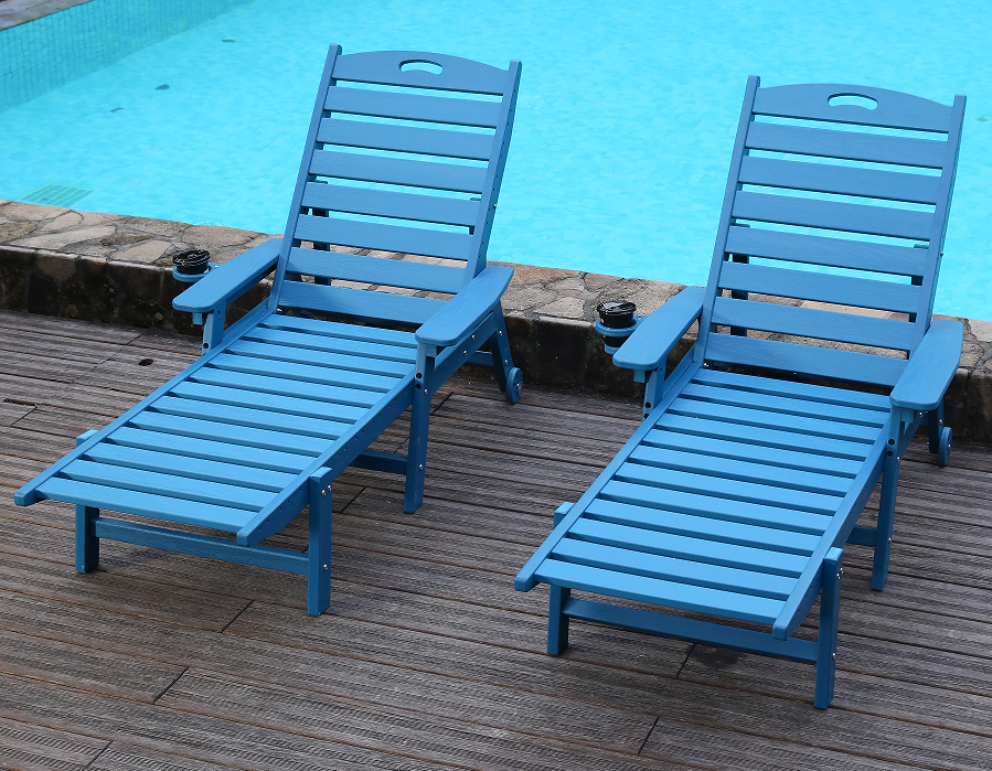Zestaw dwóch rozkładanych plecaków Adirondack z HDPE w kolorze oceanicznego błękitu
