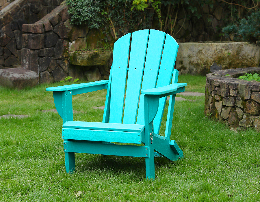 Krzesło Adirondack w żywym turkusowym kolorze HDPE Żaba