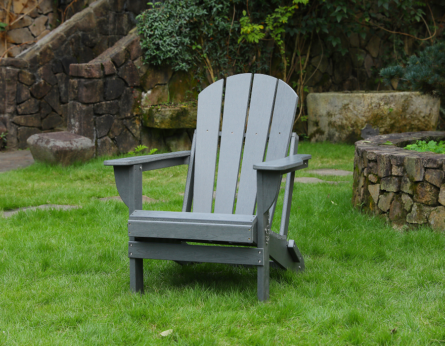 Krzesło Adirondack Frog z HDPE w kolorze Storm Grey — na każdą pogodę