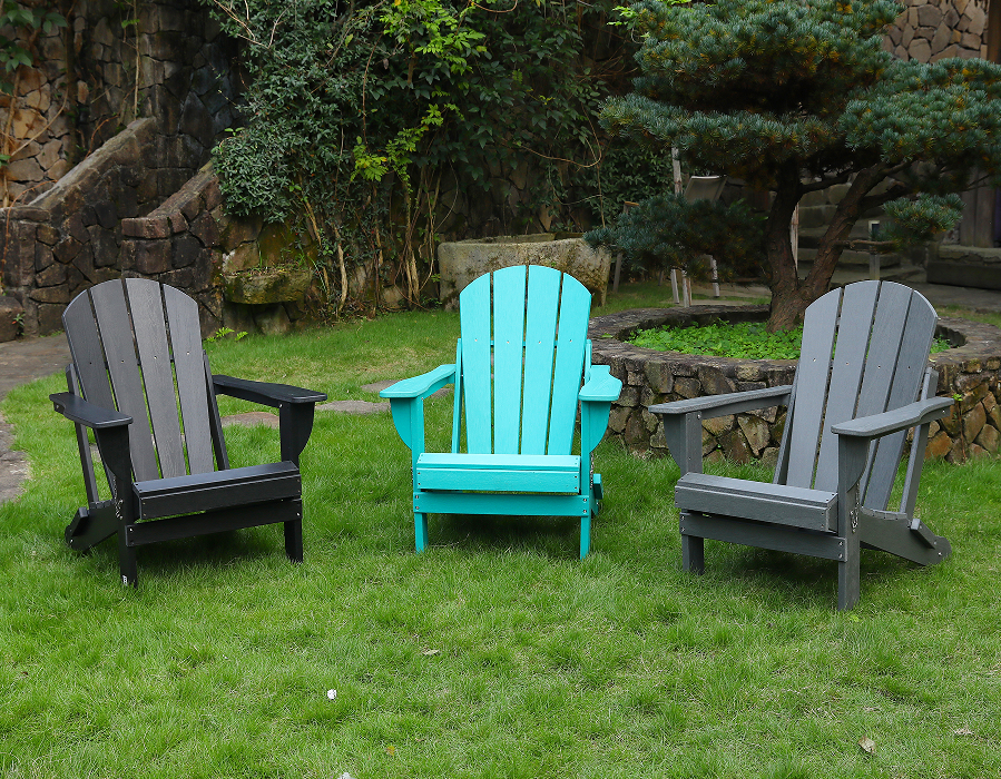 Krzesło Adirondack Frog z HDPE w kolorze Storm Grey — na każdą pogodę