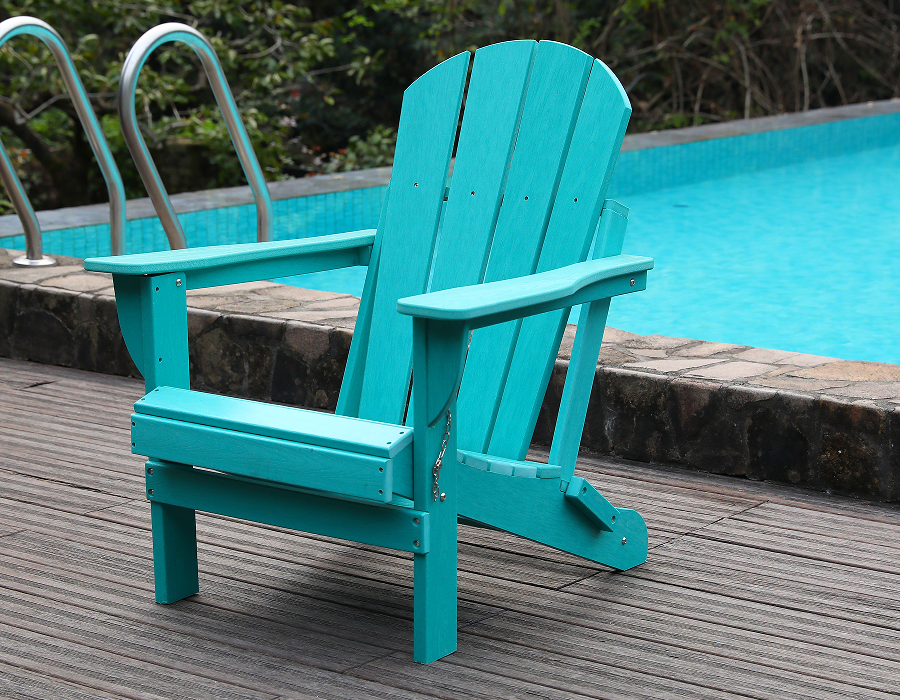 Krzesło Adirondack w żywym turkusowym kolorze HDPE Żaba