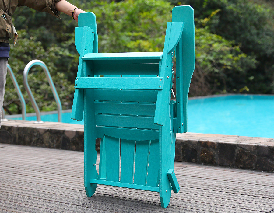 Krzesło Adirondack w żywym turkusowym kolorze HDPE Żaba