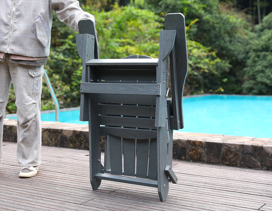 Krzesło Adirondack Frog z HDPE w kolorze Storm Grey — na każdą pogodę