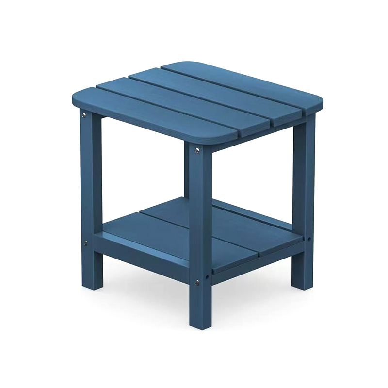 Dwuwarstwowy stolik boczny z HDPE w kolorze Lake Blue ze schowkiem